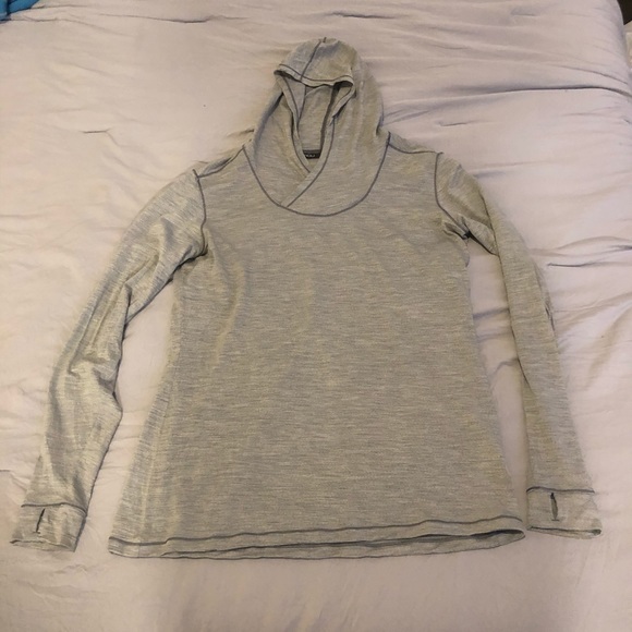 Nau Tops - Nau merino wool hooded shirt. Grey. Sz large